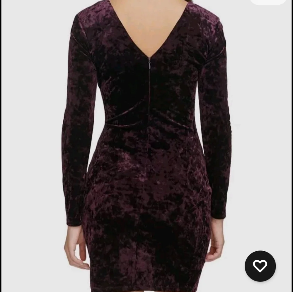 Guess Deep Purple Ruched V-NECK  Long‎ Sleeve Dress Sz 10
